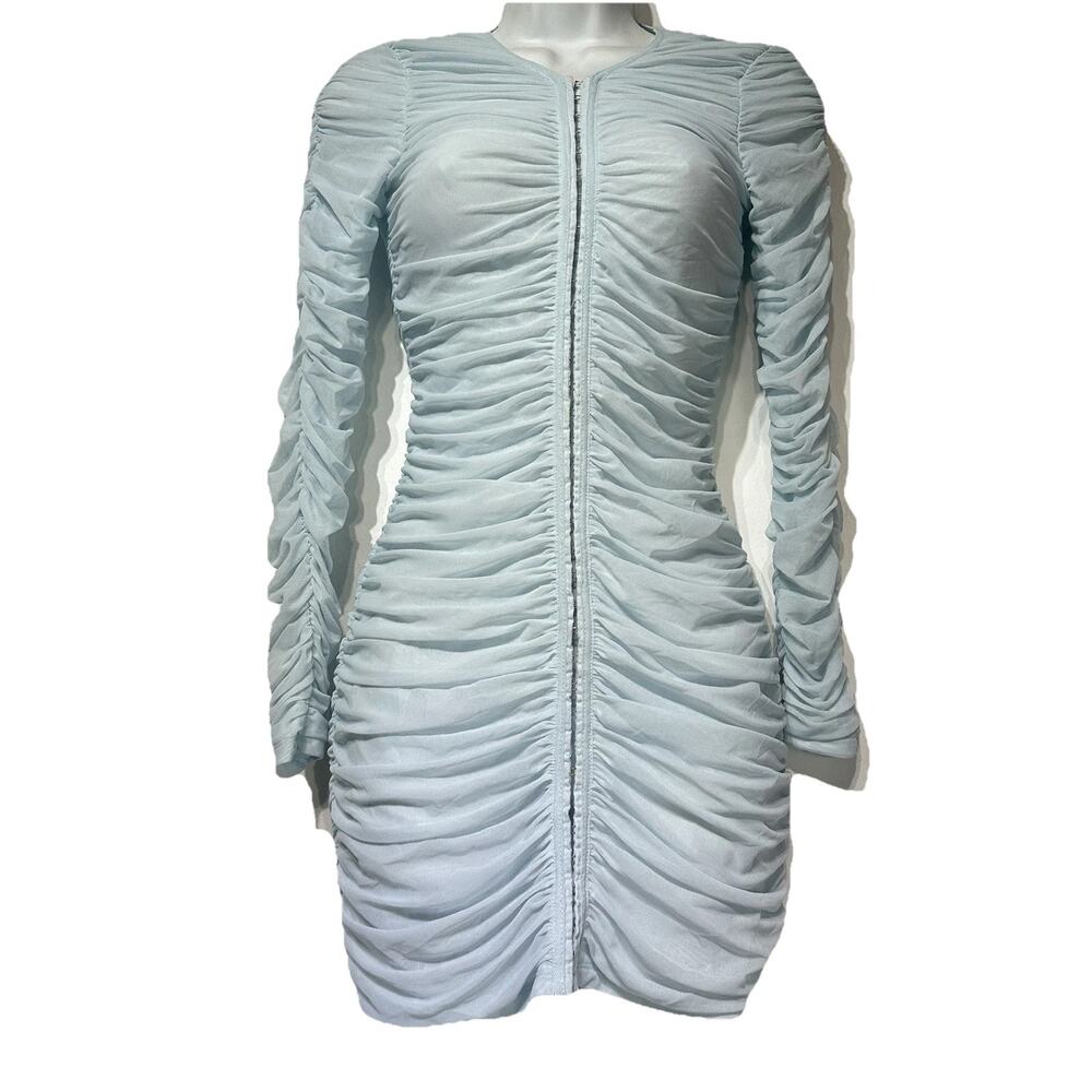 urban outfitters lioness blue Ruched Hook Eye Front dress size XS
